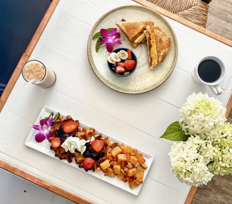 Sweet pastries and Belgian waffles are offered on the breakfast menu, which includes savory create-your-own hot sandwiches, flatbreads, coffee and smoothies. SUBMITTED PHOTO